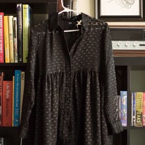 ASOS Black Polka Dot Babydoll Dress